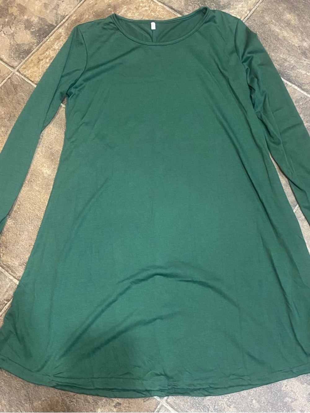 Women's Long Sleeve A-Line Dress - Forest Green